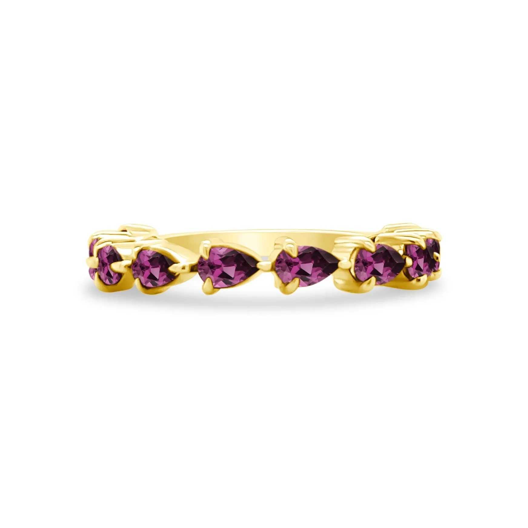 Large Rhodolite Garnet Chasing Pear Band