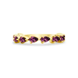 Large Rhodolite Garnet Chasing Pear Band