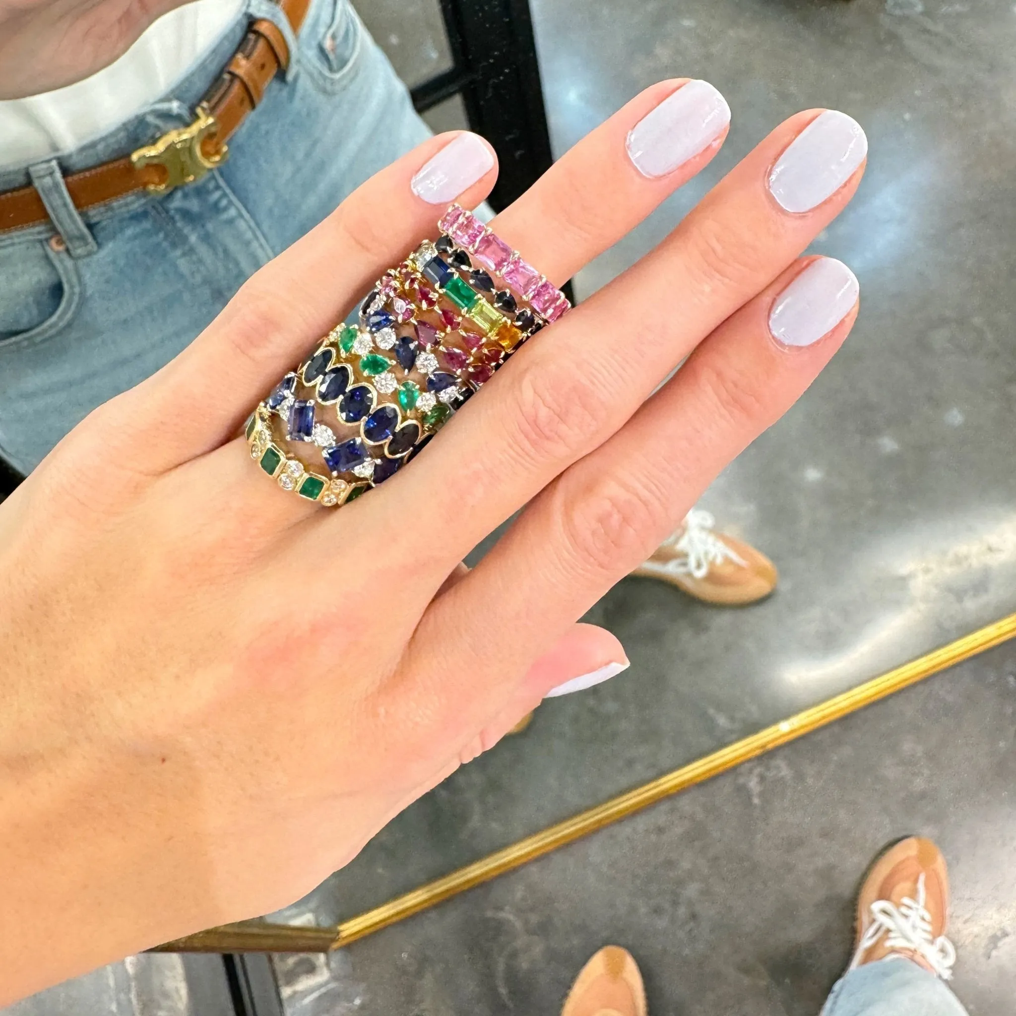 Large Rhodolite Garnet Chasing Pear Band