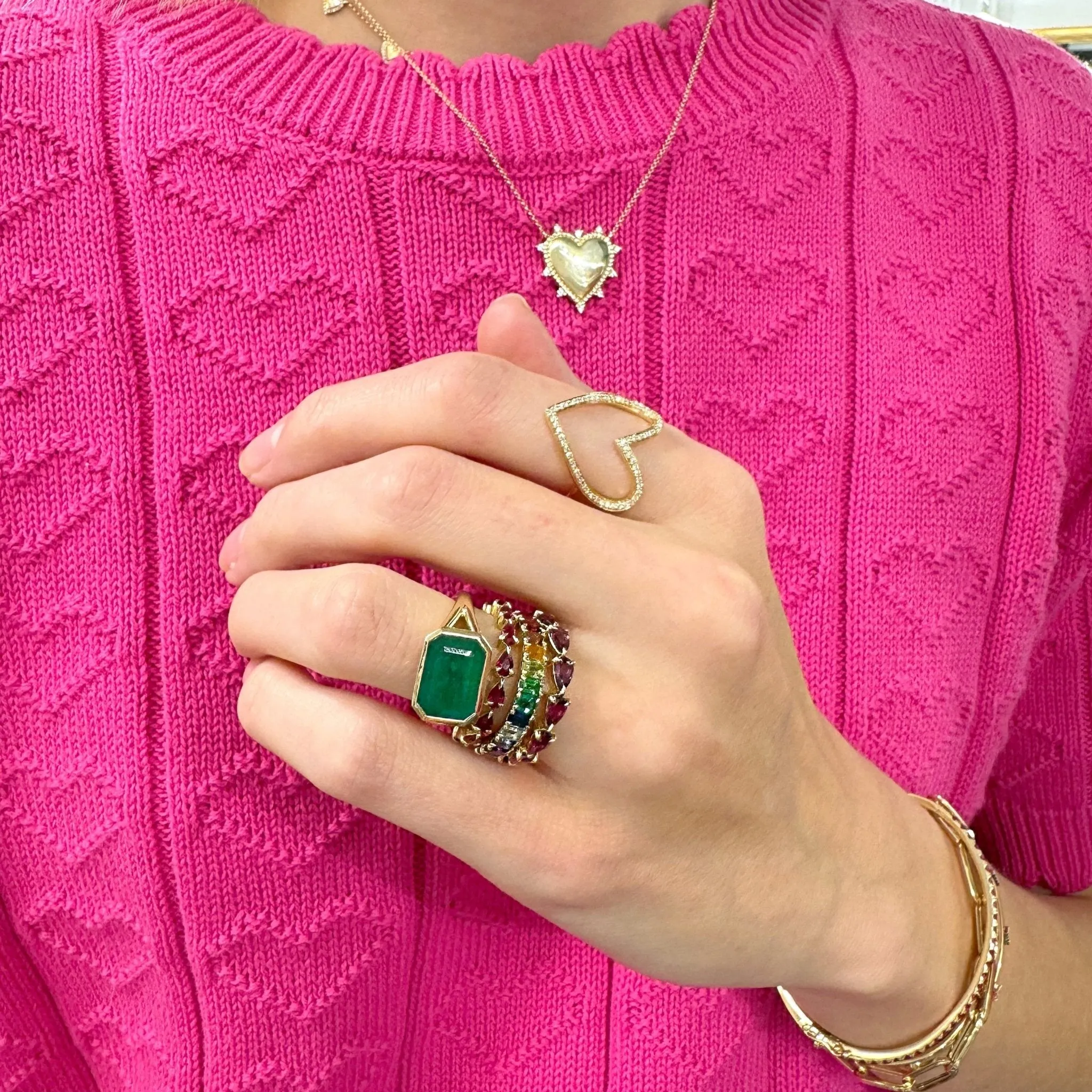 Large Rhodolite Garnet Chasing Pear Band