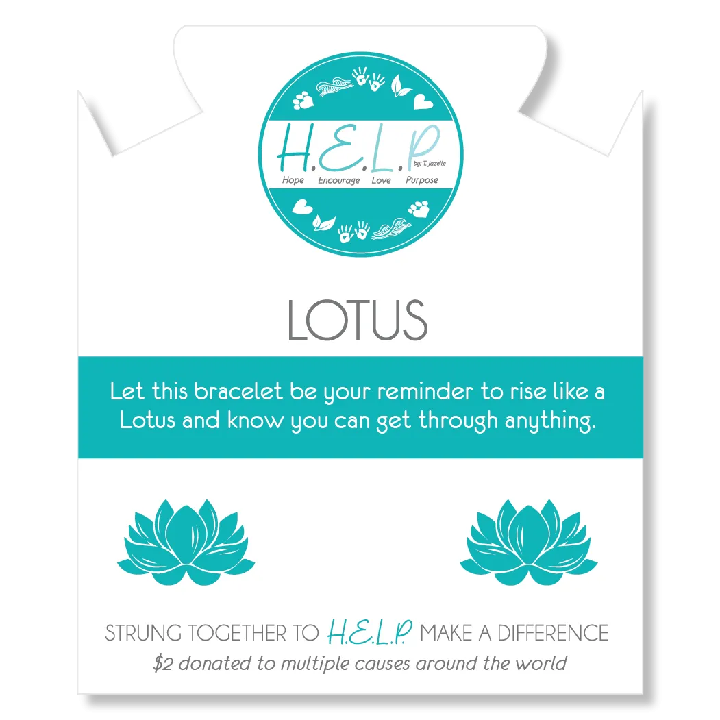 Lotus Charm with Green Yellow Jade Charity Bracelet