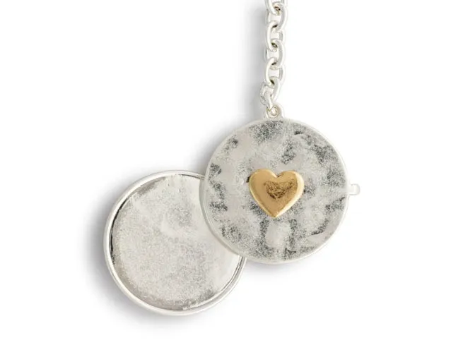 Love you Locket Key Fob - Silver