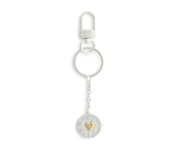 Love you Locket Key Fob - Silver