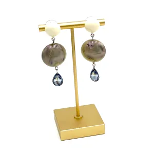 Marbled Labradorite & Light Sapphire Trinket Earrings