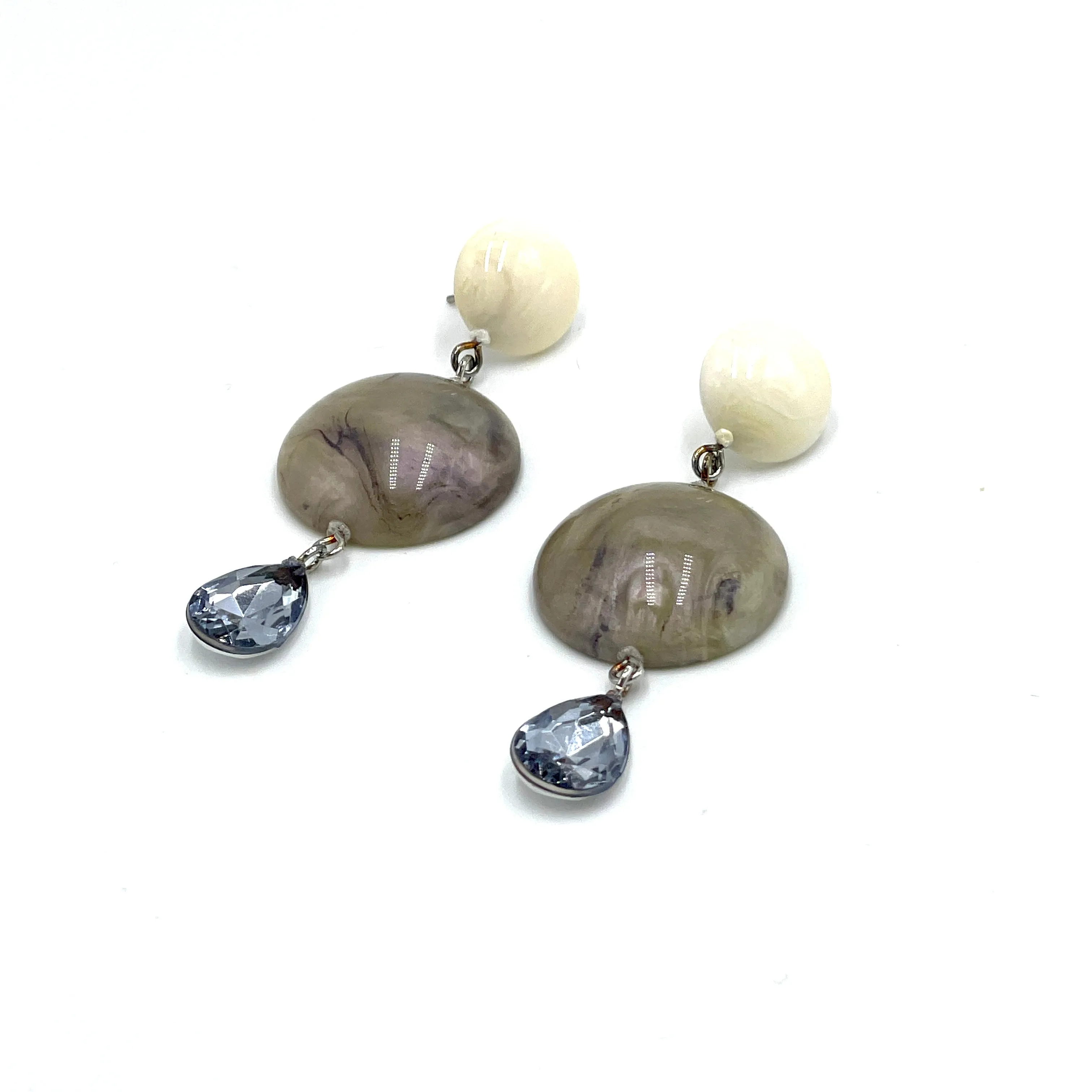 Marbled Labradorite & Light Sapphire Trinket Earrings