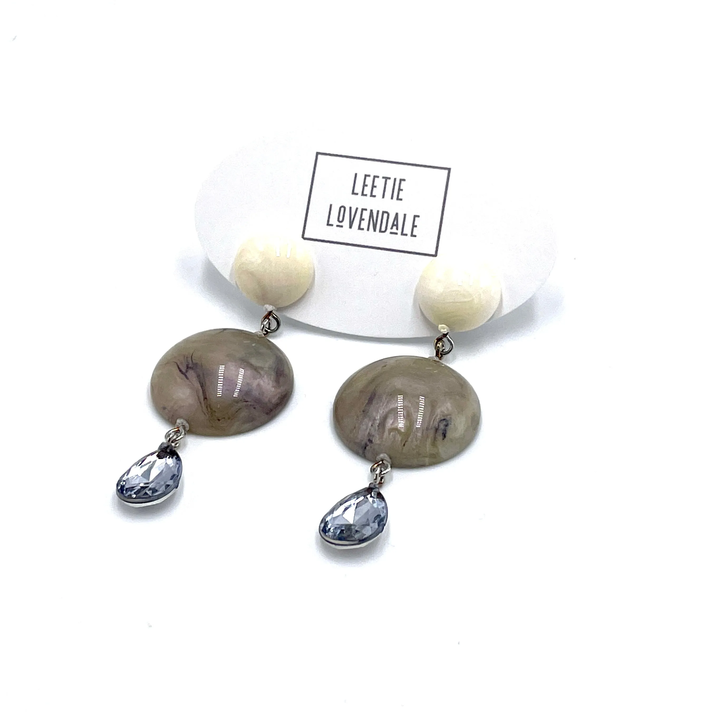 Marbled Labradorite & Light Sapphire Trinket Earrings