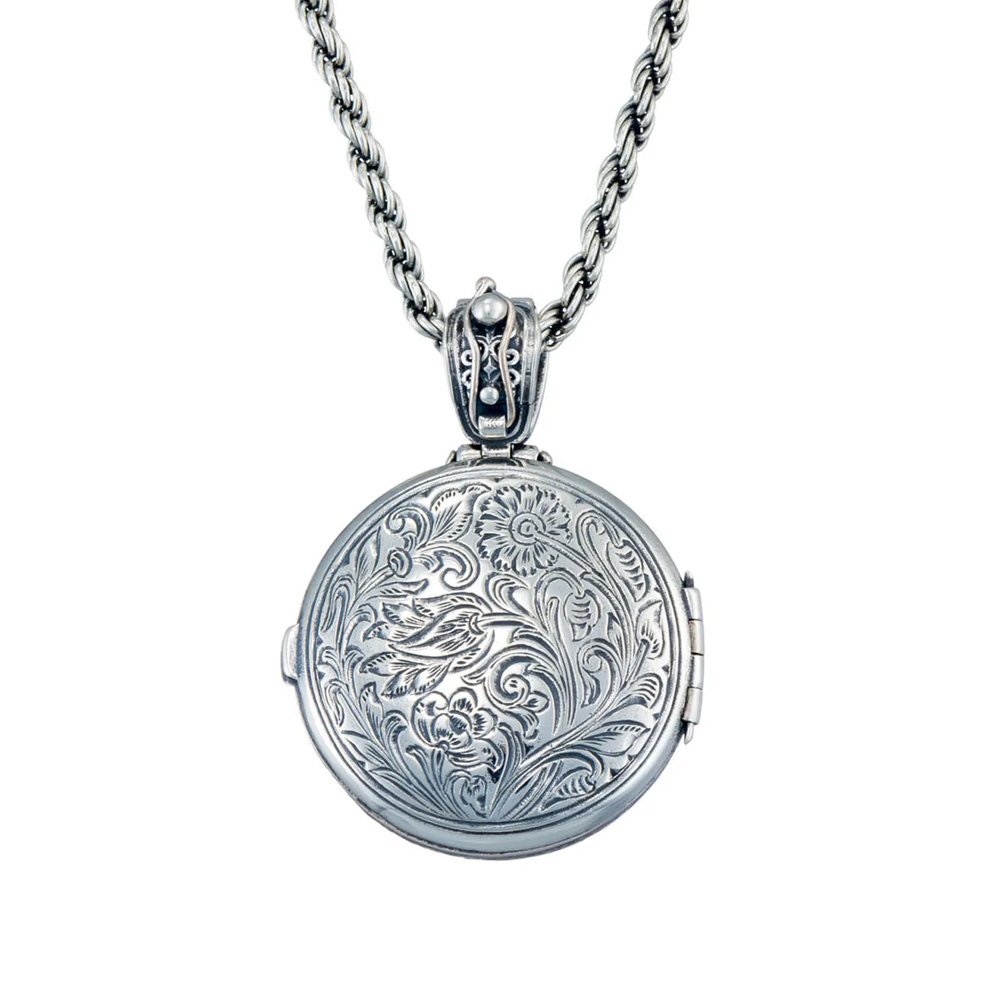 Mediterranean Round Locket with Gemstone