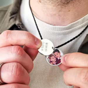 Men's Personalised Secret Photo Family Necklace