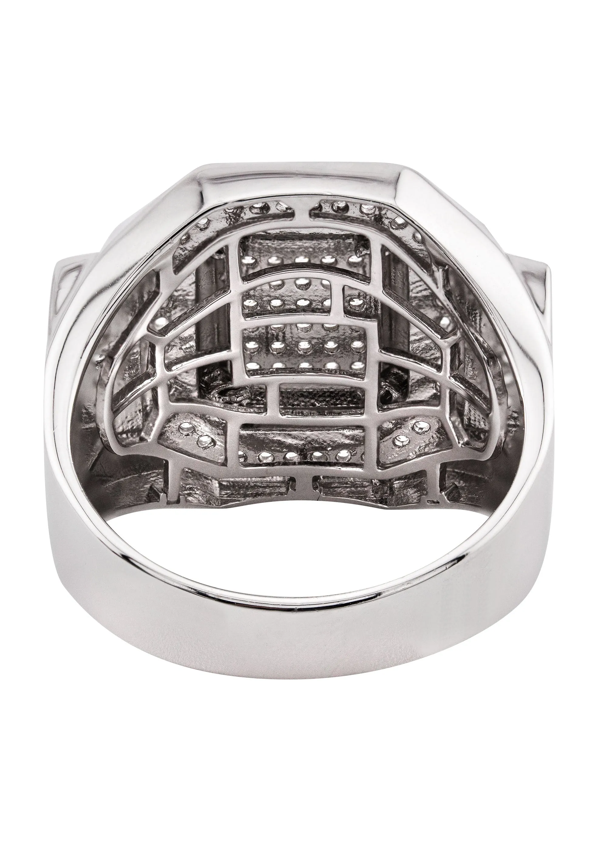 Mens Silver CZ Signet Ring | Appx 8.6 Grams