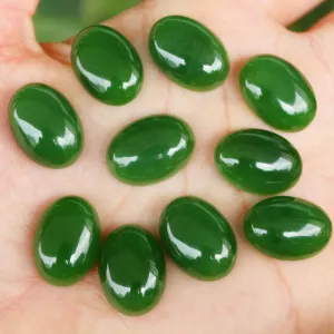 Natural Jade Eggs Green Nephrite Cab WBD110