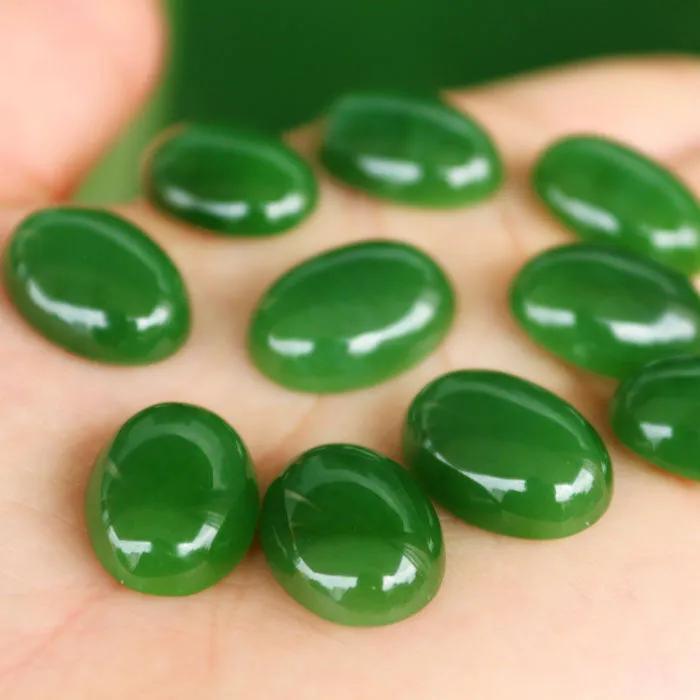 Natural Jade Eggs Green Nephrite Cab WBD110