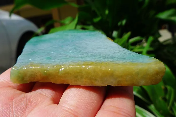 Natural Jade Rough Jadeite Raw (108g,9.2X6X0.8cm)