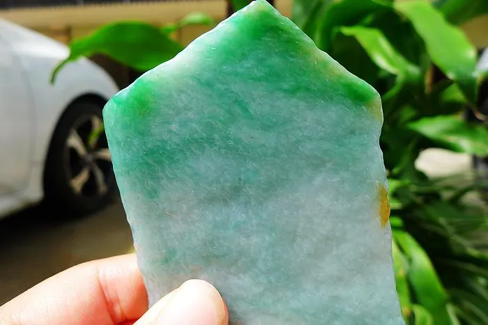 Natural Jade Rough Jadeite Raw (108g,9.2X6X0.8cm)