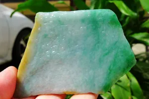 Natural Jade Rough Jadeite Raw (108g,9.2X6X0.8cm)