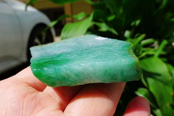 Natural Jade Rough Jadeite Raw (108g,9.2X6X0.8cm)