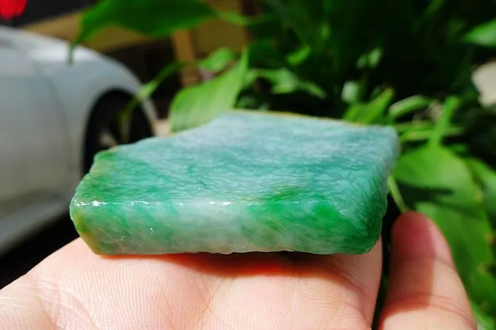 Natural Jade Rough Jadeite Raw (108g,9.2X6X0.8cm)