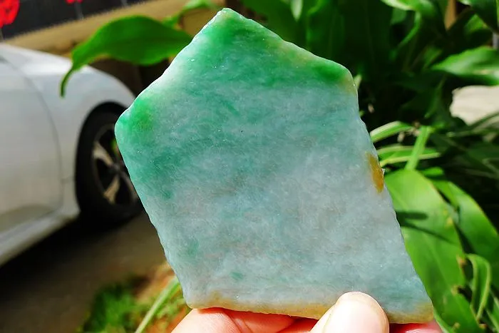 Natural Jade Rough Jadeite Raw (108g,9.2X6X0.8cm)