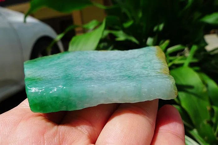 Natural Jade Rough Jadeite Raw (108g,9.2X6X0.8cm)