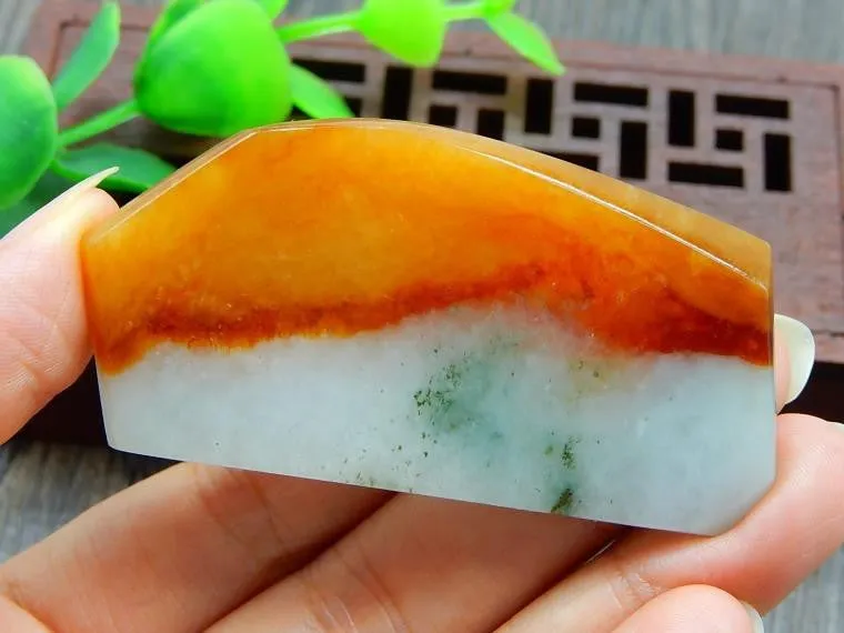 Natural Jade Rough Jadeite Raw (27g, 62X32X4.8mm)