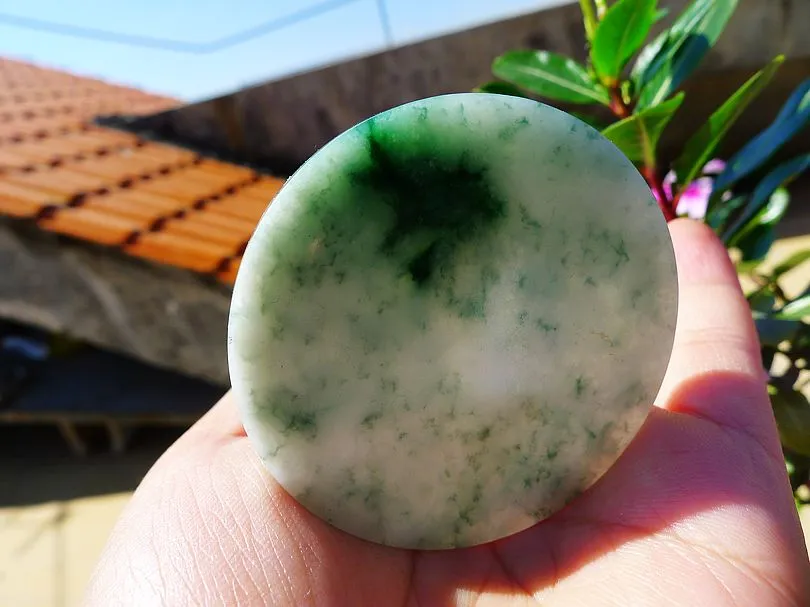Natural Jade Rough Jadeite Raw (42g,5.6X5.6X0.5cm)