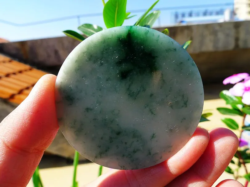 Natural Jade Rough Jadeite Raw (42g,5.6X5.6X0.5cm)