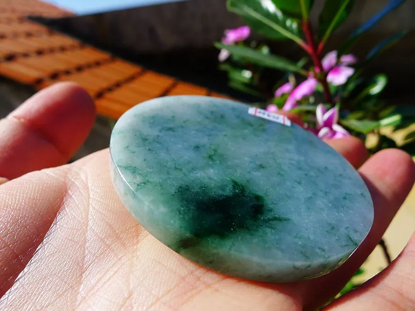 Natural Jade Rough Jadeite Raw (42g,5.6X5.6X0.5cm)