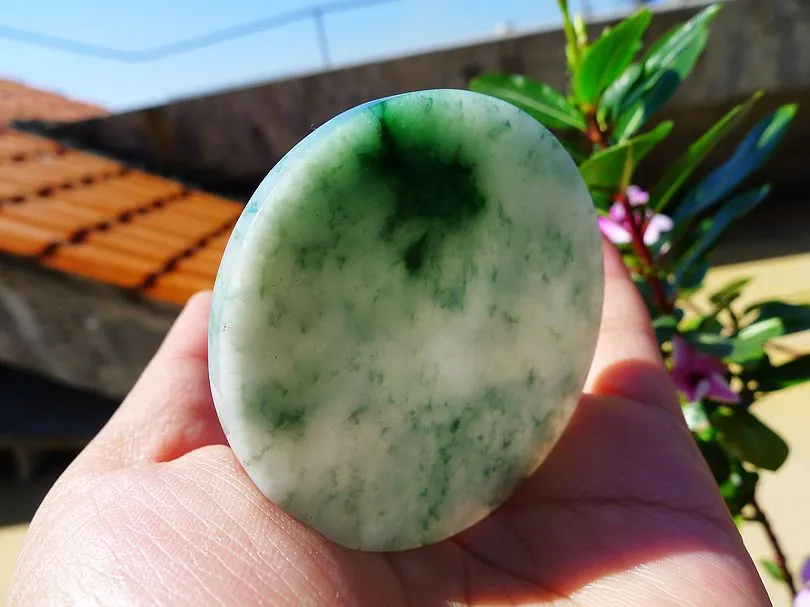 Natural Jade Rough Jadeite Raw (42g,5.6X5.6X0.5cm)