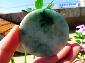 Natural Jade Rough Jadeite Raw (42g,5.6X5.6X0.5cm)