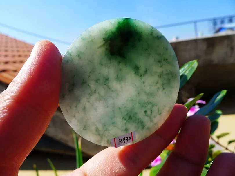 Natural Jade Rough Jadeite Raw (42g,5.6X5.6X0.5cm)