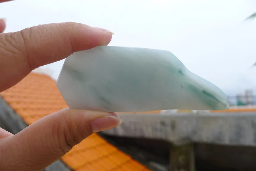 Natural Jade Rough Jadeite Raw (53g,8.3X3X1.2cm)