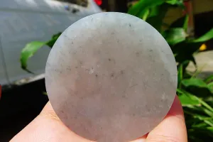 Natural Jade Rough Jadeite Raw (55g,5.45X5.45X0.65cm)