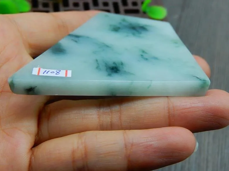 Natural Jade Rough Jadeite Raw (58g, 78X63X5.5mm)