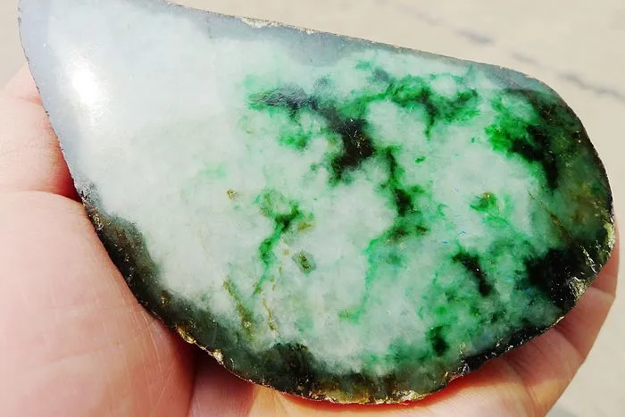 Natural Jade Rough Jadeite Raw (848g,10.7X9.5X4.9cm)