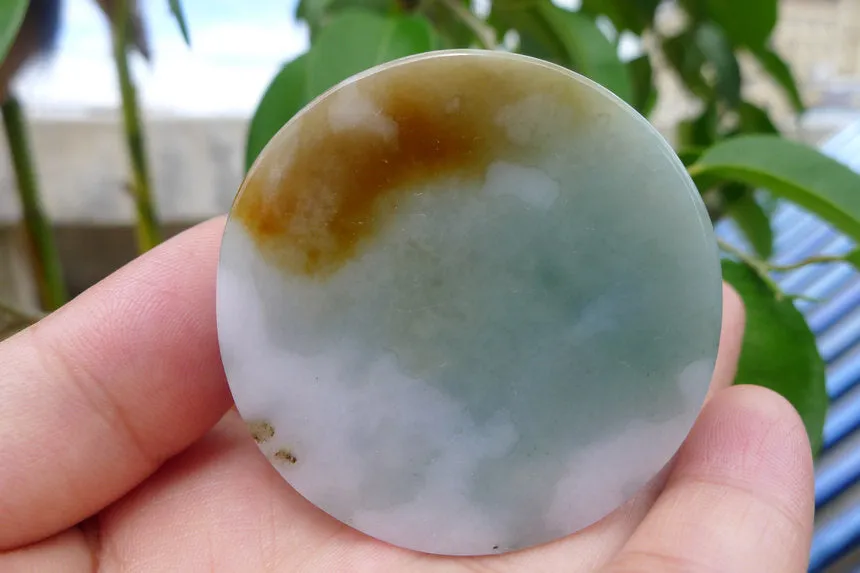 Natural Jade Rough Jadeite Raw (99g,4.8X4.8X1.65cm)