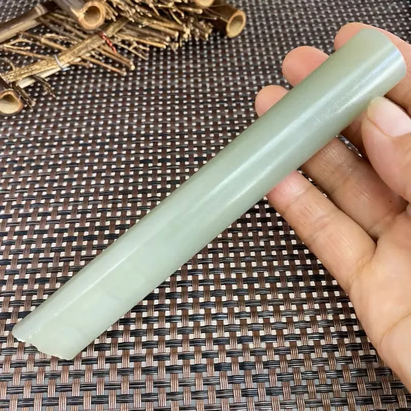 Natural Kunlun Jade Rough Nephrite Raw (131g,13.6X2.0cm)