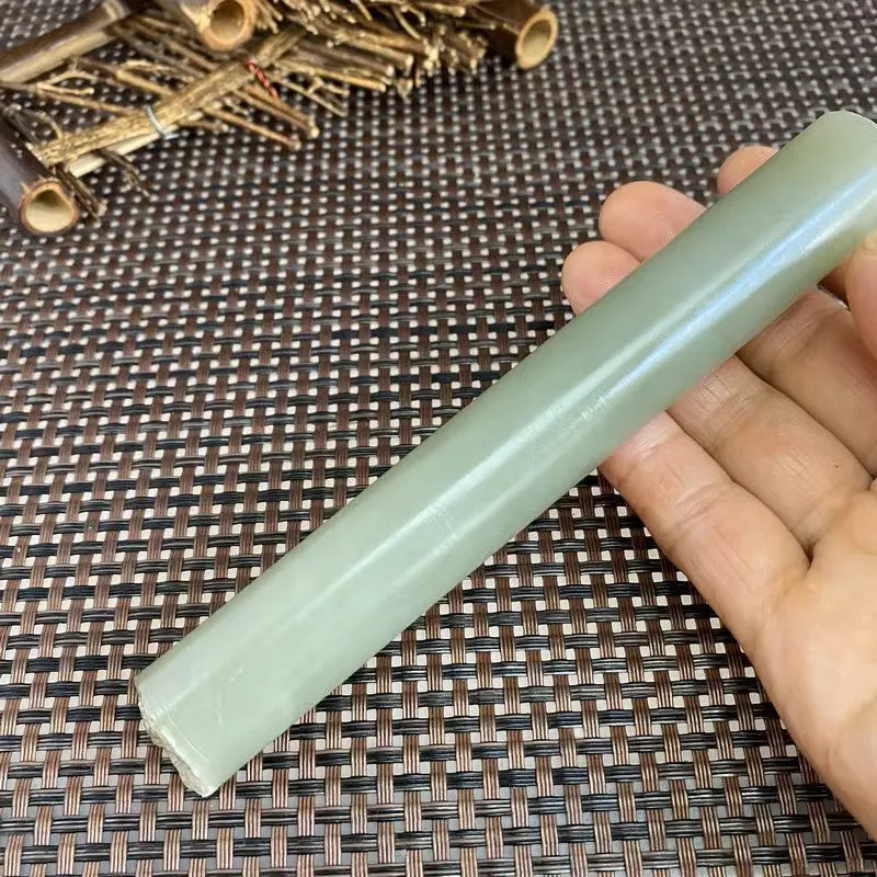 Natural Kunlun Jade Rough Nephrite Raw (131g,13.6X2.0cm)