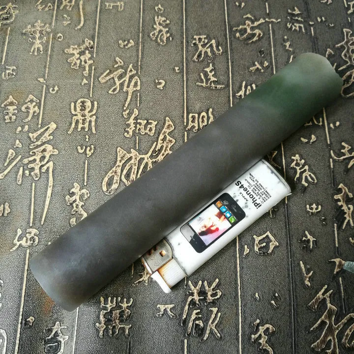 Natural Kunlun Jade Rough Nephrite Raw (382g, 18X3X3cm)
