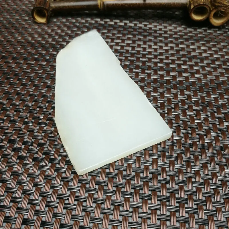 Natural Kunlun Jade Rough Nephrite Raw (69g,10.5X5X0.5cm)