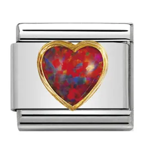 NOMINATION Link Gold with Red Opal Heart