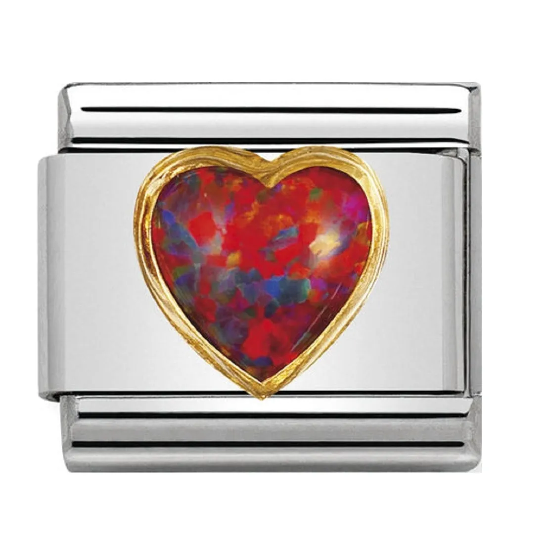 NOMINATION Link Gold with Red Opal Heart