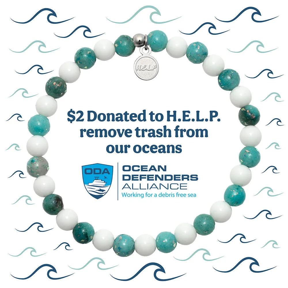 Ocean Defenders Alliance Charity Stacker: Blue Opal Jade & White Jade Bracelet