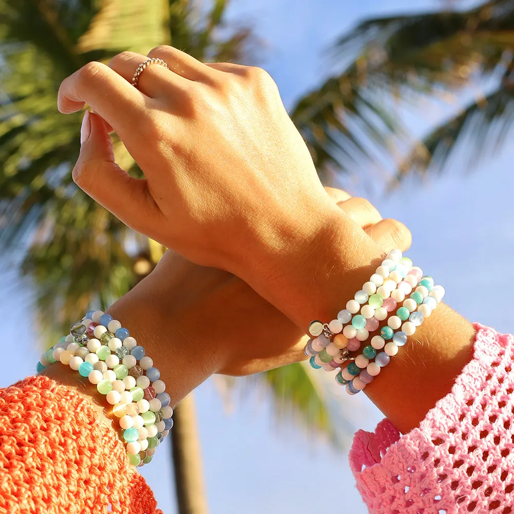 Ocean Defenders Alliance Charity Stacker: Blue Opal Jade & White Jade Bracelet