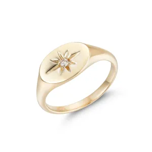 Orchid Gems Stellar Gold Signet Ring