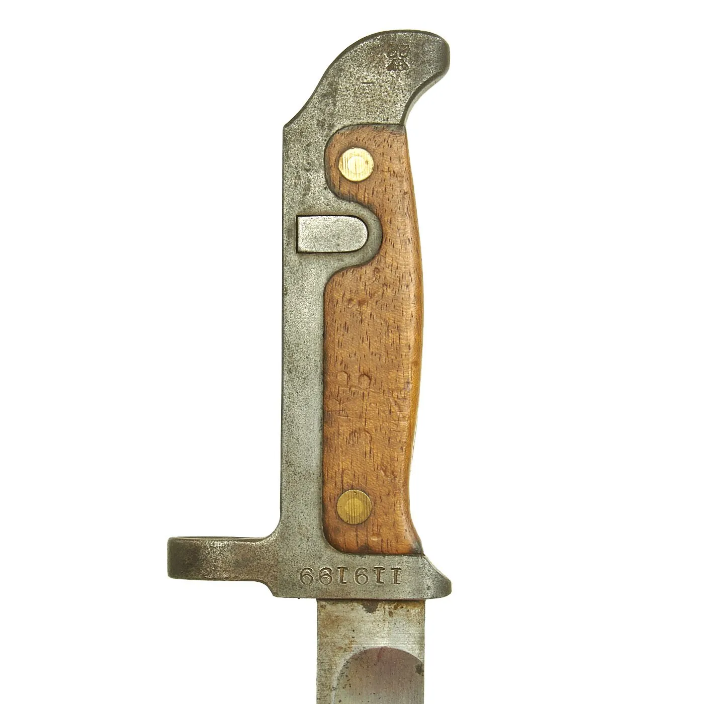 Original Danish Krag–Jørgensen M1915 T-Back Bayonet for Gevær M/89 Rifle with Scabbard - dated 1922