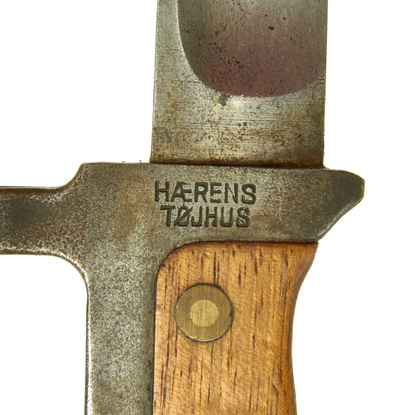 Original Danish Krag–Jørgensen M1915 T-Back Bayonet for Gevær M/89 Rifle with Scabbard - dated 1922