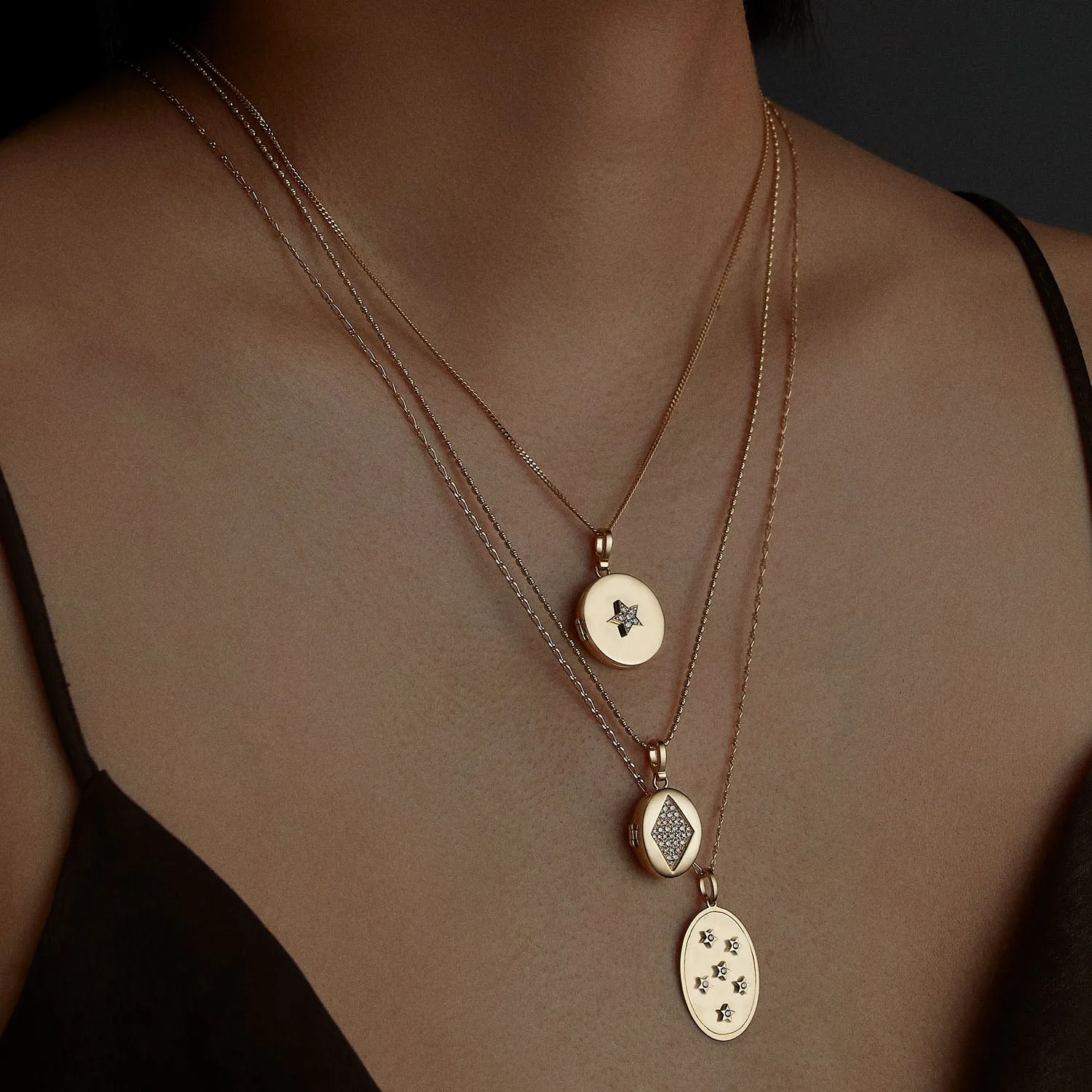 Oval Diamond Locket Charm
