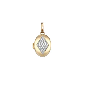 Oval Diamond Locket Charm