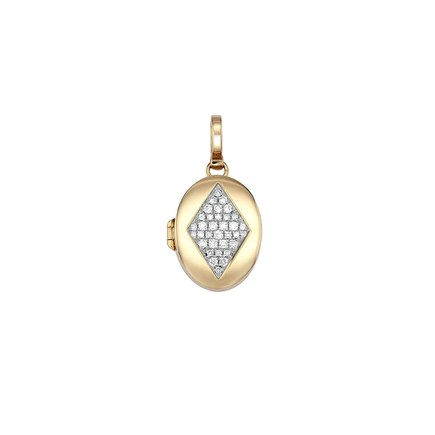 Oval Diamond Locket Charm