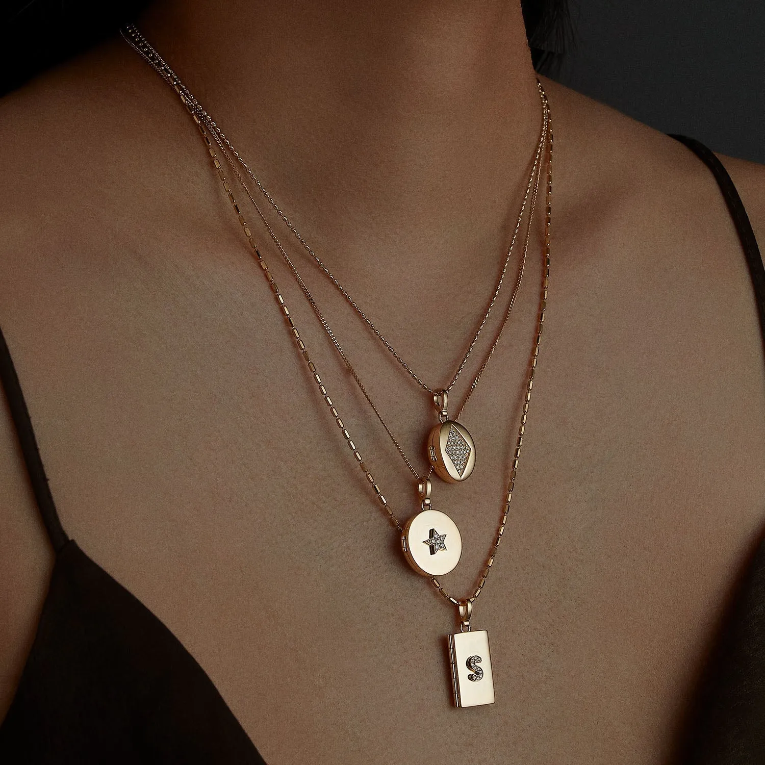 Oval Diamond Locket Charm