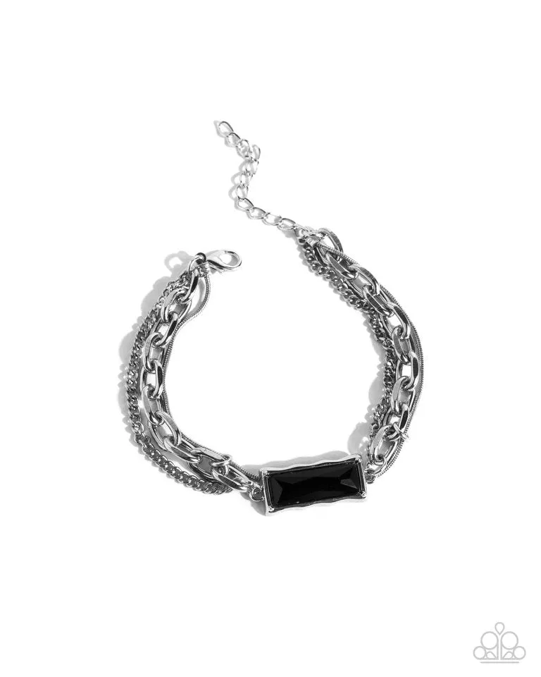 Paparazzi Bracelet ~ Grungy Gait - Black